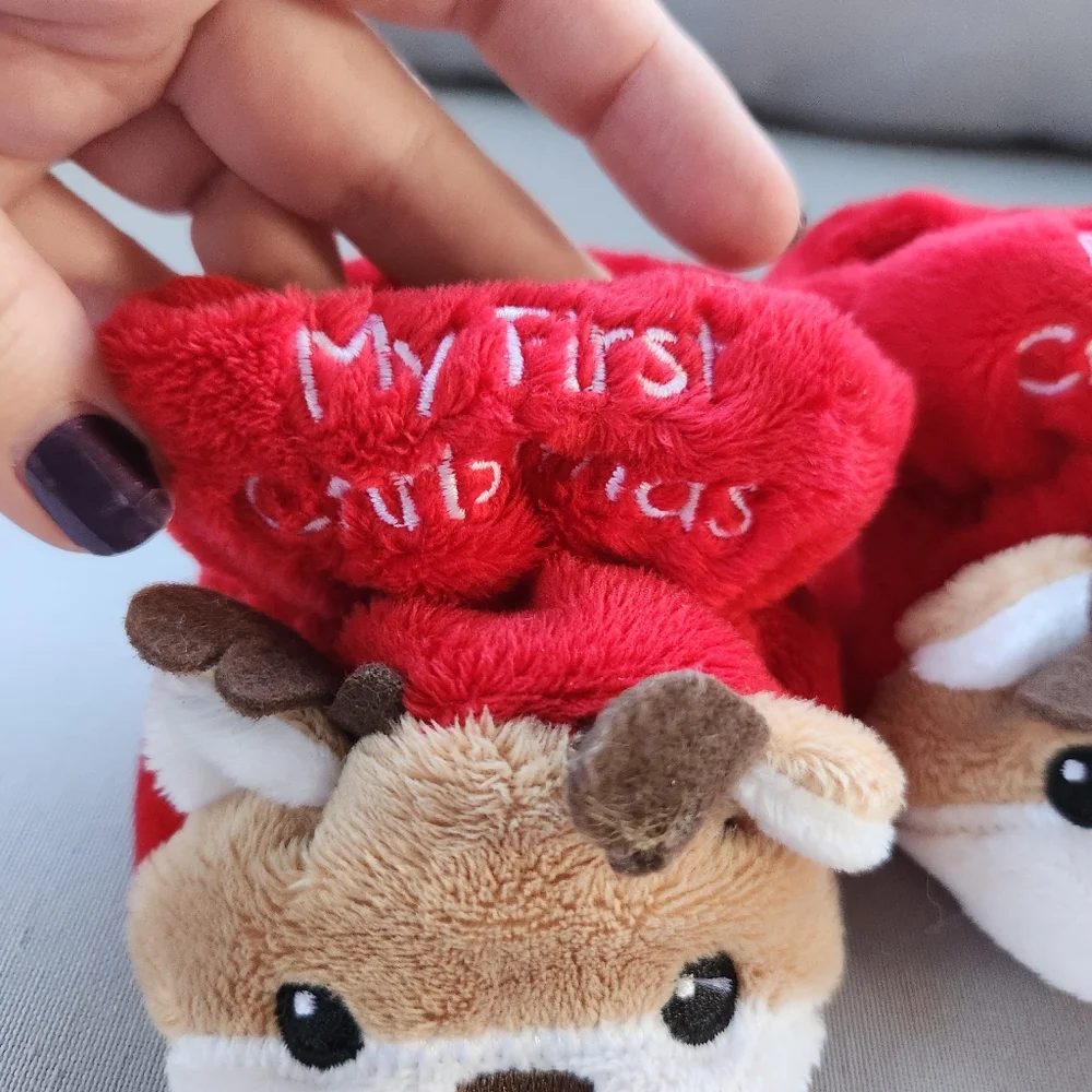 Be jolly infant my first Christmas slippers